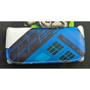 BBC Official Doctor Who Wallet, Tardis, Tri-Fold - Blue/White